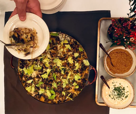Reuben casserole from Revival/In Bloom, the Judge's Choice 2020 Winter Carnival Fancy Hotdish Competition winner, Jan. 19, 2020. (Nancy Ngo / Pioneer Press)