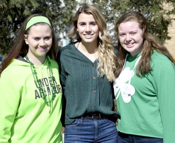 (From left) Cassandra Leeper, Hayley O'Brien and Brooke McGlinchey are the three candidates vying for Belle Plaine's 2020 Miss Shamrock title.