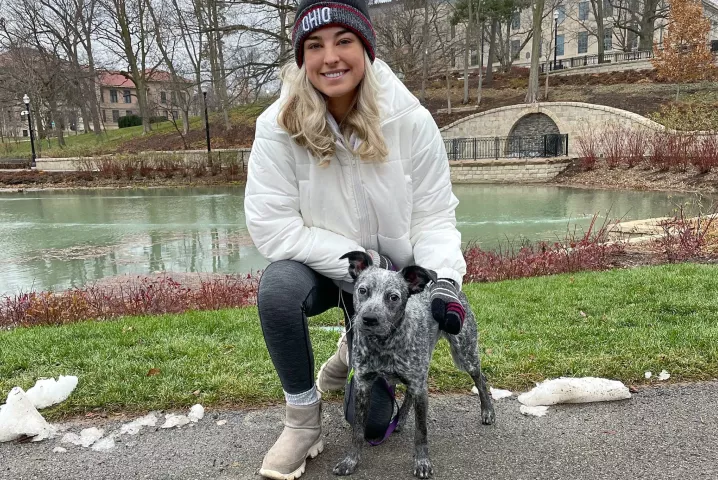 St. Paul Winter Carnival Doggie Depot Canine Queen Daisy and her owner, Alexis Hill. (Courtesy Alexis Hill)