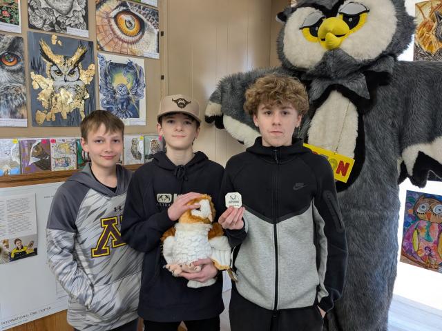 The medallion was found today (Wednesday)! Dalton, Coltton and Junior found it on the stop sign by Carlson Roasting Company. They will be splitting the $100 prize.