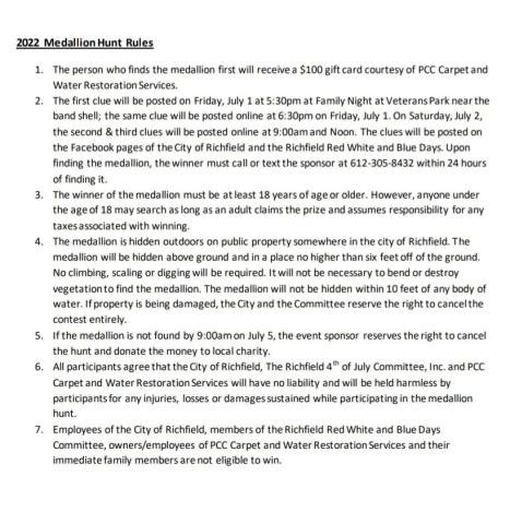 2022 Richfield Rules