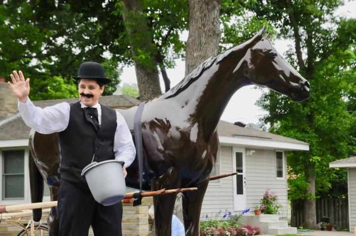 The Dan Patch Historical Society’s float depicts Marion W. Savage and Dan Patch during the annual Dan Patch Days parade in downtown Savage on June 22, 2019. Photo by Christine Schuster