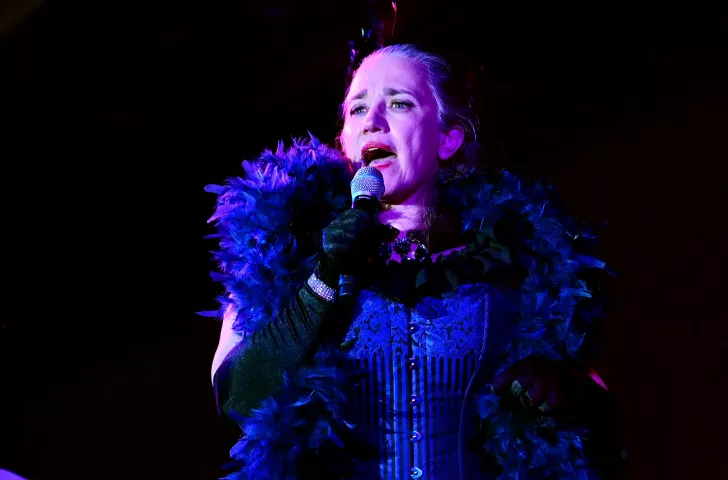 Tammy McCanna, from St. Louis Park, performs in the second round of the 2022 Klondike Kate competition at the DoubleTree by Hilton in St. Paul on Wednesday, Jan. 12, 2022. (John Autey / Pioneer Press)