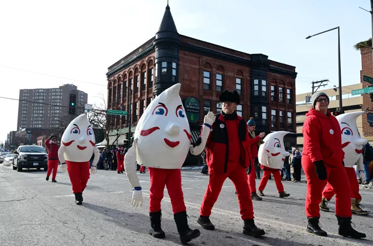The Gnomes march in the 2022 King Boreas Grande Day Parade, Presented by Hamernick’s along West 7th Street in St. Paul on Saturday, January 29, 2022. (John Autey / Pioneer Press)