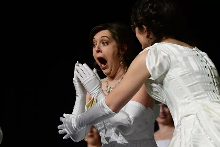 Effie Barnes reacts after be named the 2022 Aurora, Queen of the Snows during the St. Paul Winter Carnival Royal Coronation at the Saint Paul RiverCentre on Friday, January 28, 2022. (John Autey / Pioneer Press)