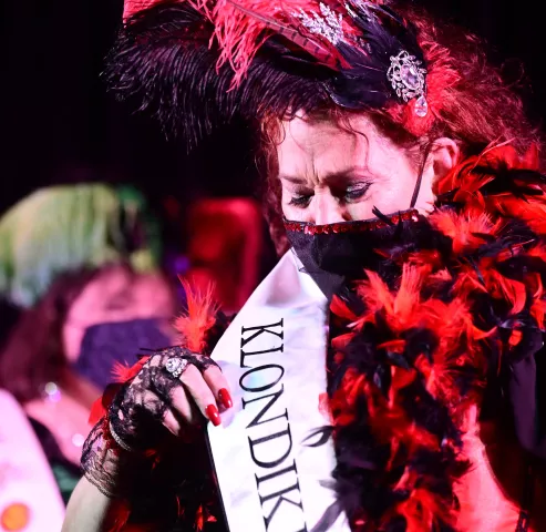 Tina Hacker from Plymouth is the 2022 Klondike Kate. She was chosen during the annual competition at the DoubleTree by Hilton in St. Paul on Wednesday, Jan. 12, 2022. (John Autey / Pioneer Press)