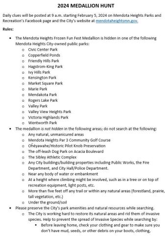 2024 Mendota Heights Winter Fun Fest Rules