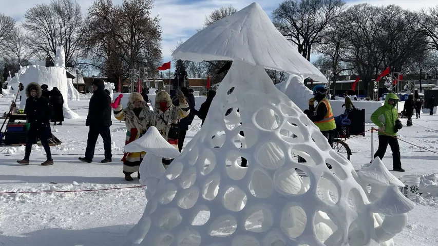 Flakeophora Sculptorious" by House of Thune took top honors at the Minnesota State Snow Sculpting Competition, part of the 2023 St. Paul Winter Carnival. (Courtesy of the St. Paul Winte Carnival)