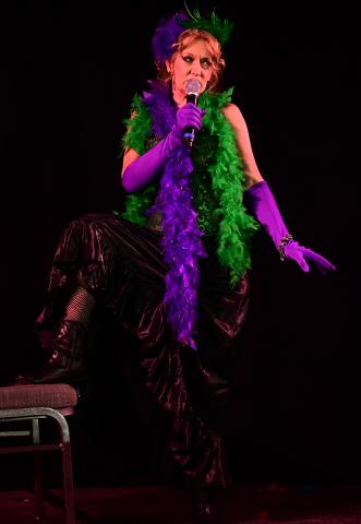 Teri Theno-Erb from Oakdale sings during the 2023 Klondike Kate contest at the DoubleTree by Hilton Saint Paul East on Wednesday, Jan. 11, 2023. (John Autey / Pioneer Press)
