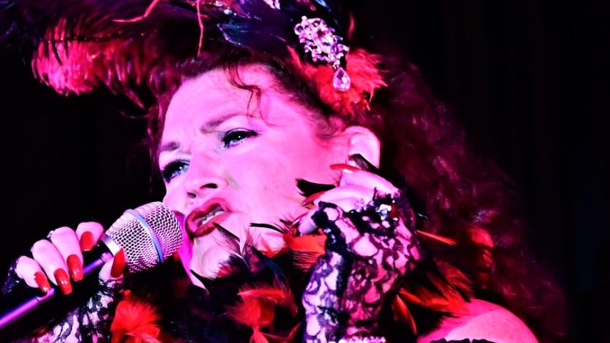 Klondike Kate 2022 Tina Hacker from Plymouth sings in the second round of the 2022 Klondike Kate competition at the DoubleTree by Hilton in St. Paul on Wednesday, Jan. 12, 2022. (John Autey / Pioneer Press)