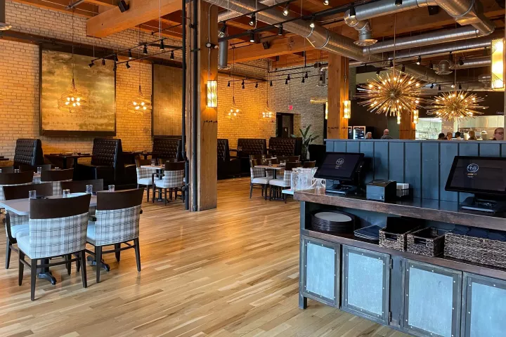 The dining room at the new Noyes &amp; Cutler in Lowertown. (Jess Fleming / Pioneer Press)